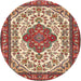 Square Machine Washable Traditional Red Rug, wshtr4172