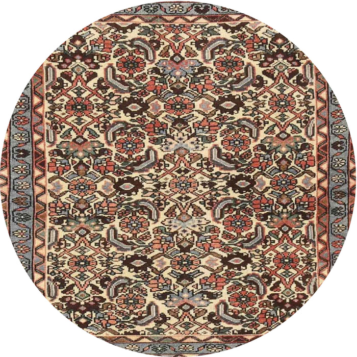 Round Traditional Red Brown Persian Rug, tr4174