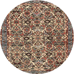Square Machine Washable Traditional Red Brown Rug, wshtr4174