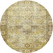 Round Traditional Brown Gold Persian Rug, tr4179