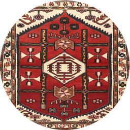 Square Machine Washable Traditional Tomato Red Rug, wshtr4180