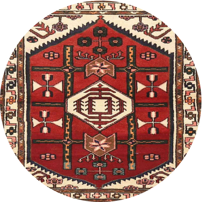 Round Traditional Red Persian Rug, tr4180