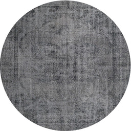 Round Traditional Dark Gray Persian Rug, tr4181