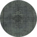 Round Traditional Gray Persian Rug, tr4183