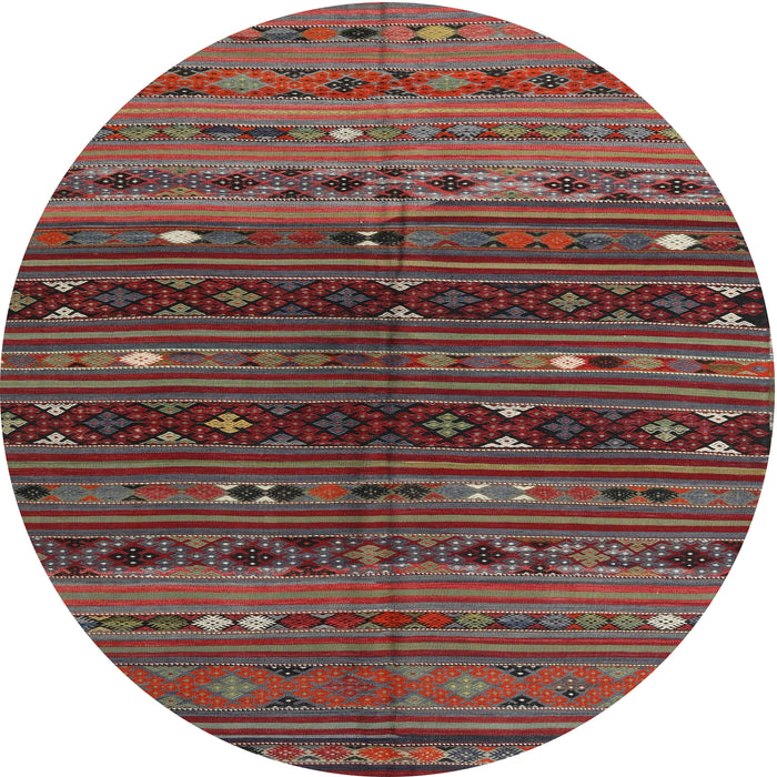 Round Traditional Red Southwestern Rug, tr4185
