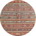 Square Machine Washable Traditional Camel Brown Rug, wshtr4187