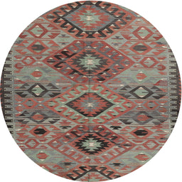 Square Machine Washable Traditional Chestnut Brown Rug, wshtr4188