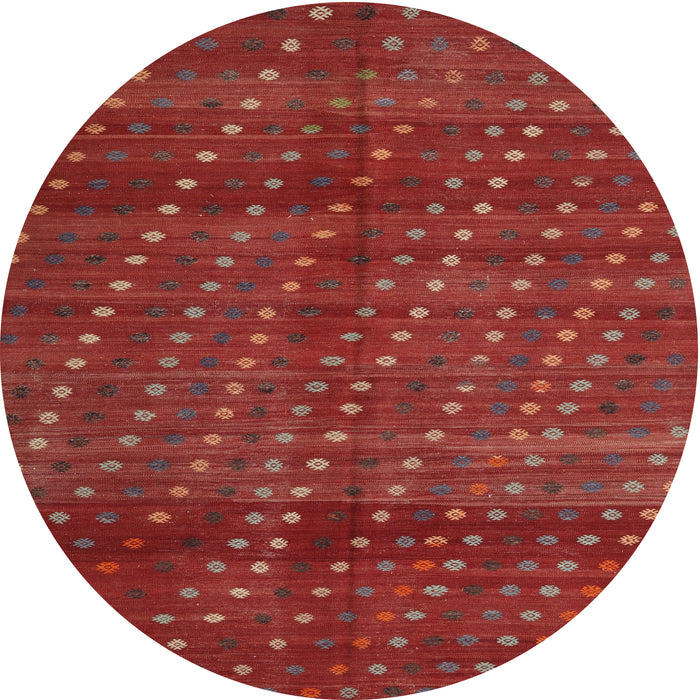 Round Traditional Red Southwestern Rug, tr4192