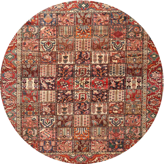 Round Traditional Tangerine Pink Persian Rug, tr4197