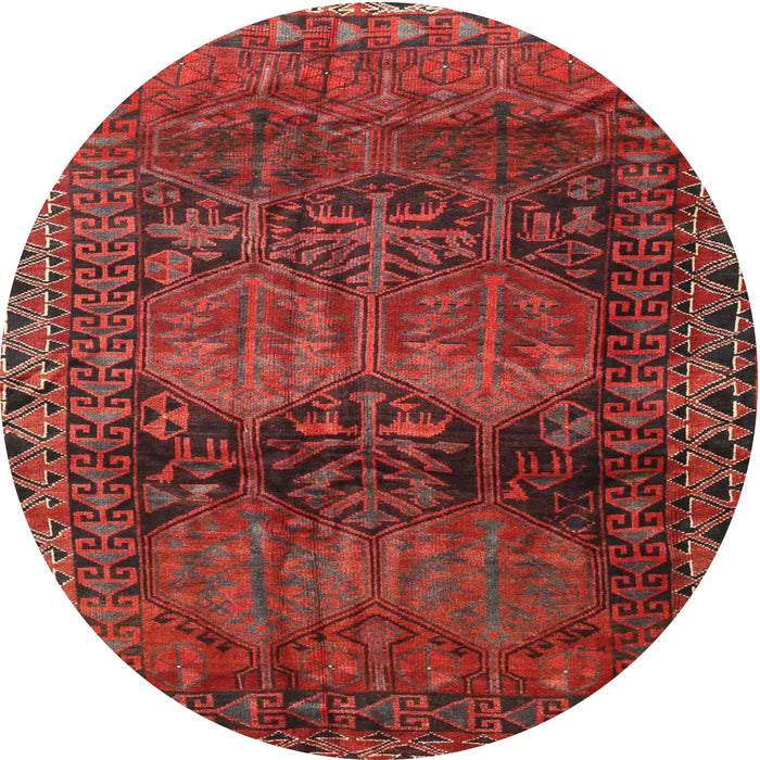 Square Machine Washable Traditional Red Rug, wshtr4198