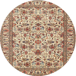 Square Machine Washable Traditional Sienna Brown Rug, wshtr419