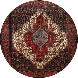 Square Machine Washable Traditional Sienna Brown Rug, wshtr41