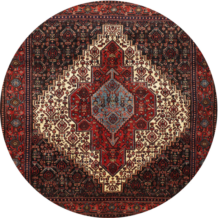 Square Machine Washable Traditional Sienna Brown Rug, wshtr41