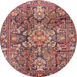 Square Machine Washable Traditional Brown Red Rug, wshtr4200