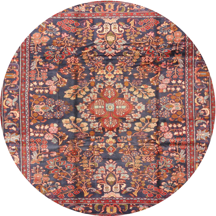 Square Machine Washable Traditional Brown Red Rug, wshtr4200