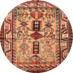 Square Machine Washable Traditional Sand Brown Rug, wshtr4202