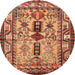 Round Traditional Sand Brown Persian Rug, tr4202