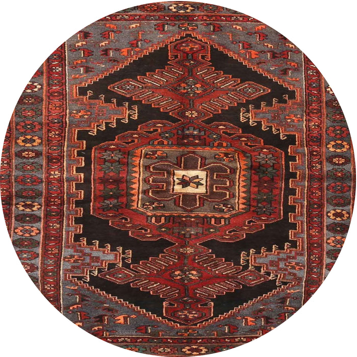 Square Machine Washable Traditional Saffron Red Rug, wshtr4204