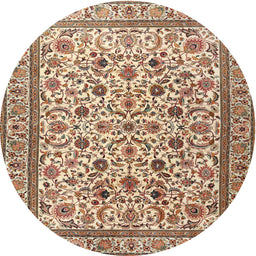 Square Machine Washable Traditional Sienna Brown Rug, wshtr4209