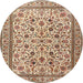 Square Machine Washable Traditional Sienna Brown Rug, wshtr4209