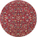 Round Traditional Orange Salmon Pink Persian Rug, tr4210