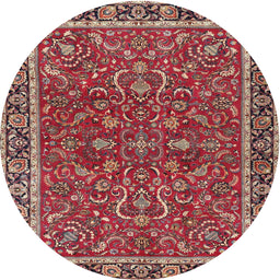 Round Traditional Light Copper Gold Persian Rug, tr4211