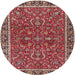 Round Traditional Light Copper Gold Persian Rug, tr4211