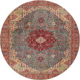 Square Machine Washable Traditional Camel Brown Rug, wshtr4212