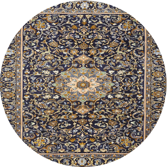 Round Traditional Burgundy Brown Persian Rug, tr4213