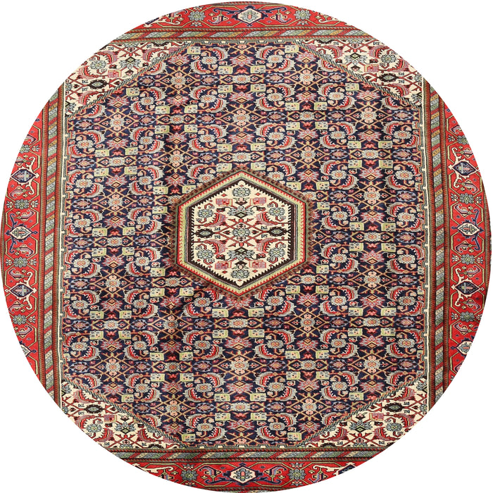 Square Machine Washable Traditional Saffron Red Rug, wshtr421