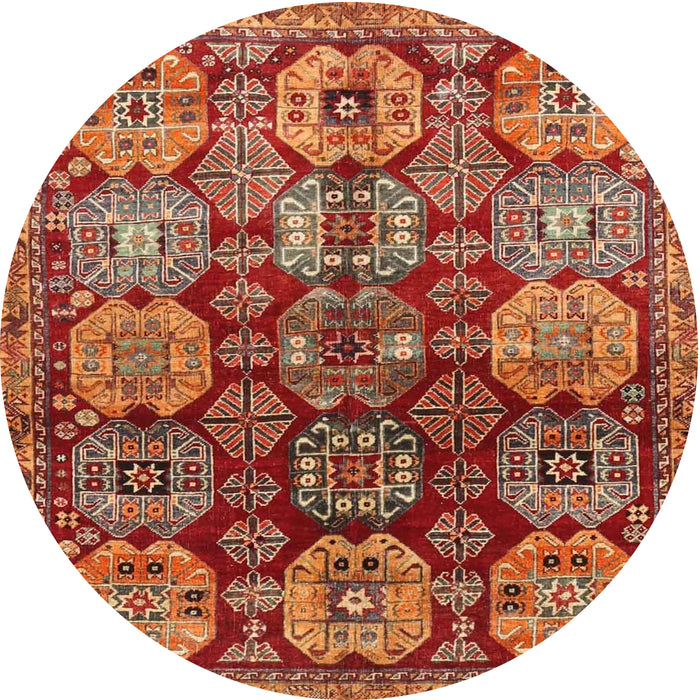 Square Machine Washable Traditional Orange Rug, wshtr4226