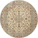 Round Traditional Brown Persian Rug, tr4227