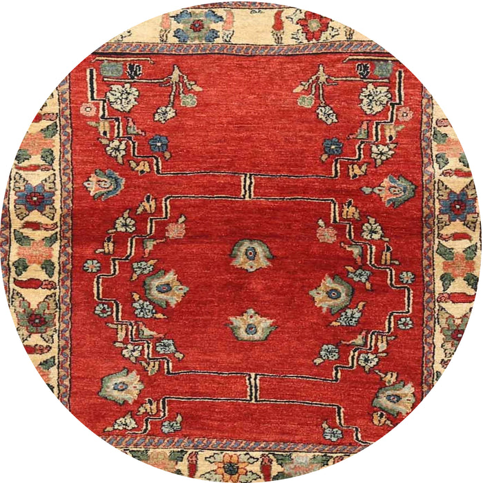 Round Traditional Red Persian Rug, tr4230