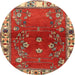 Round Traditional Red Persian Rug, tr4230