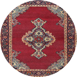 Square Machine Washable Traditional Dark Almond Brown Rug, wshtr4234