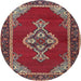 Square Machine Washable Traditional Dark Almond Brown Rug, wshtr4234