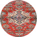 Round Traditional Camel Brown Persian Rug, tr4237