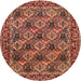 Round Traditional Red Persian Rug, tr423