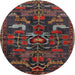 Round Traditional Brown Animal Rug, tr4244