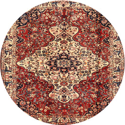Square Machine Washable Traditional Saffron Red Rug, wshtr4246