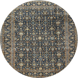 Square Machine Washable Traditional Sand Brown Rug, wshtr4247