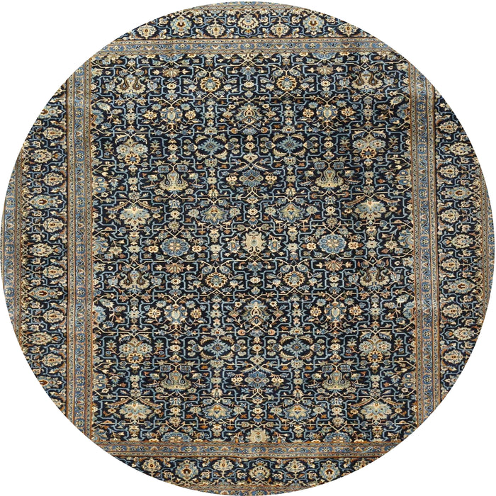 Round Traditional Sand Brown Persian Rug, tr4247