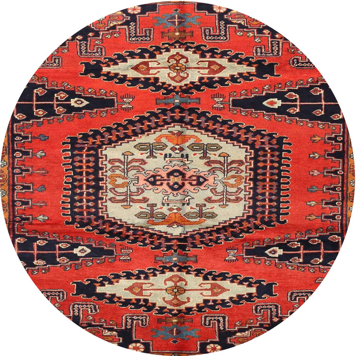 Round Traditional Rust Pink Persian Rug, tr4249