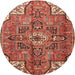 Square Machine Washable Traditional Sunrise Orange Rug, wshtr4250