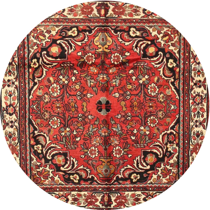 Round Traditional Red Persian Rug, tr4251