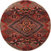 Square Machine Washable Traditional Crimson Red Rug, wshtr4256