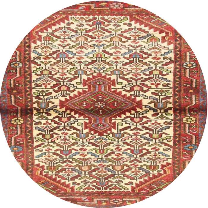 Round Traditional Red Persian Rug, tr4257