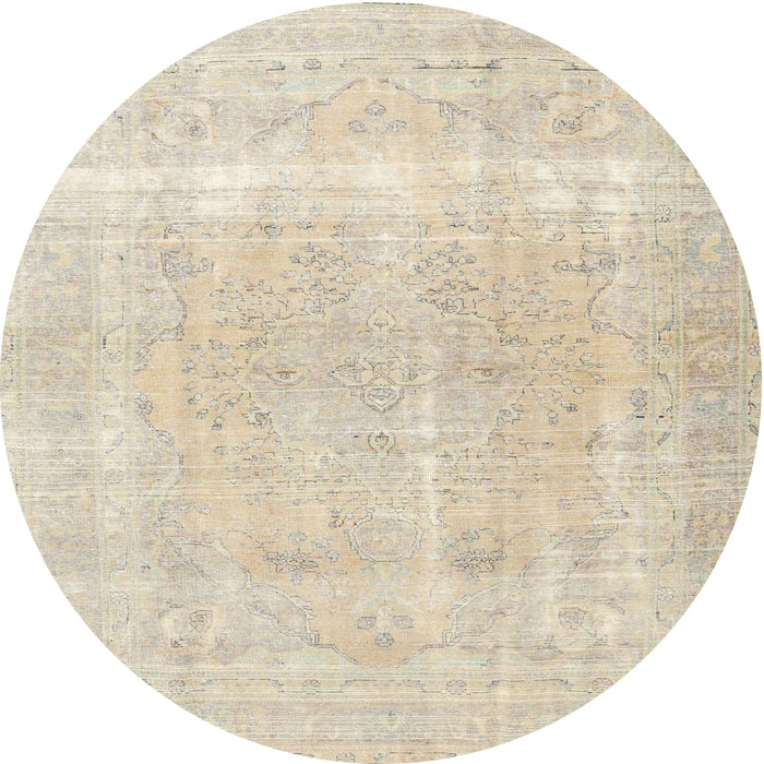 Square Machine Washable Traditional Vanilla Gold Rug, wshtr4259