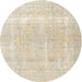 Square Machine Washable Traditional Vanilla Gold Rug, wshtr4259