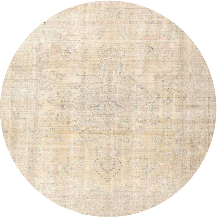 Round Traditional Brown Persian Rug, tr4267